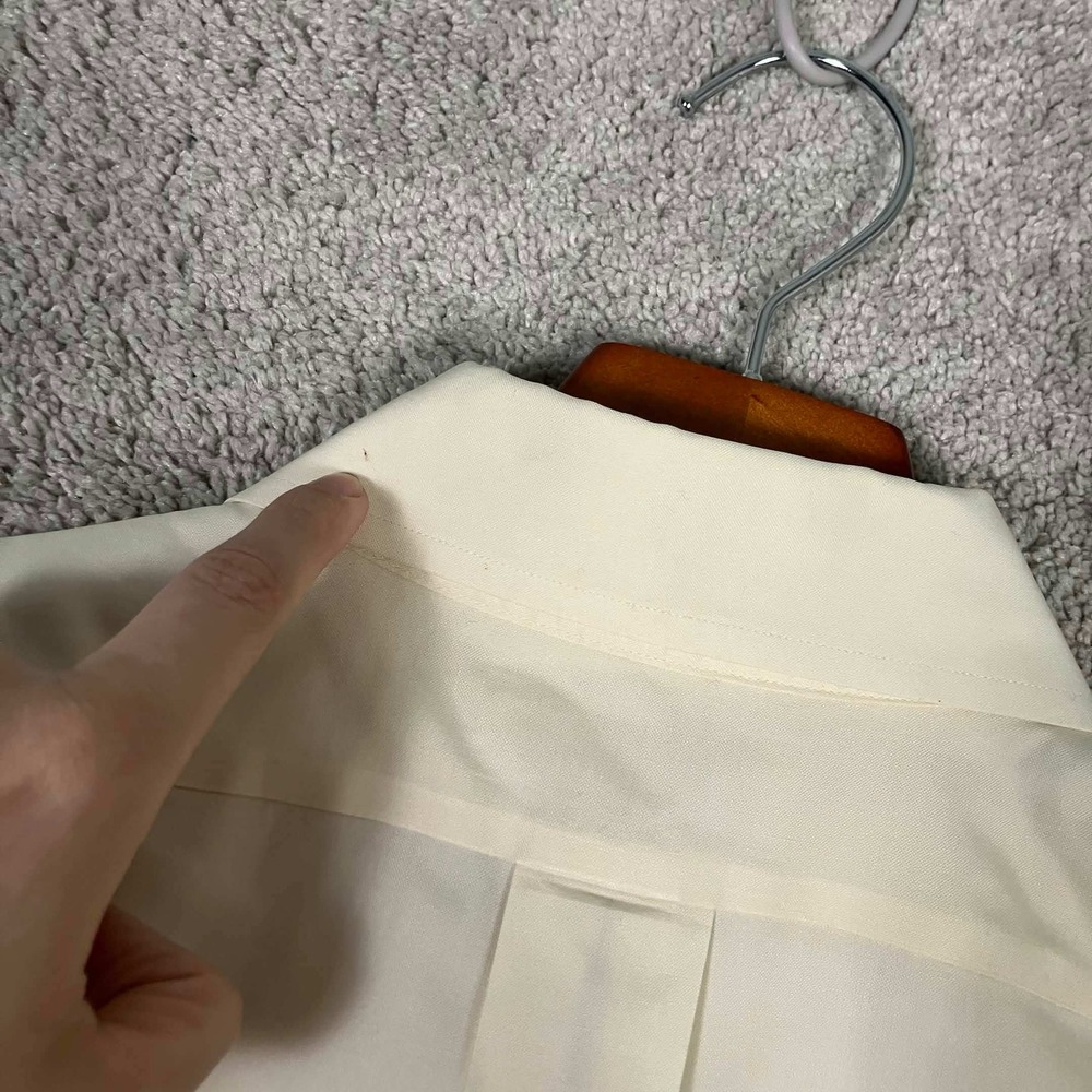 VTG Brooks Brothers Non-Iron Dress Shirt 16.5-34 Mens Cream Cotton Long Sleeve - Picture 6 of 12